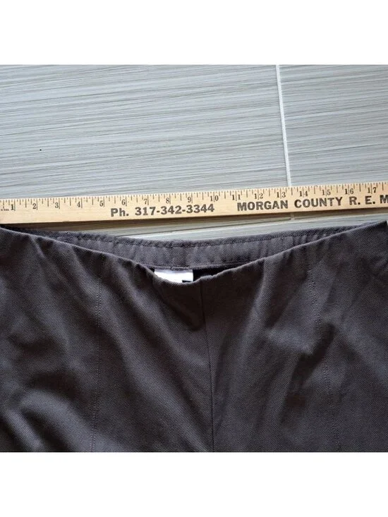 J. Jill Womens Petite XL Pull-On Bootcut Pants Petite Brown Stretch Knit Seam - Picture 7 of 10